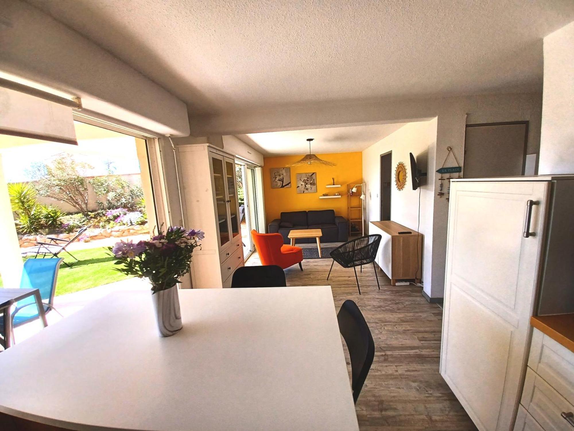 Plain-Pied Jardin 6 Personnes Clim Vue Mer Parking Wifi Terrasse Piscine Dans La Residence Saint-Pierre-la-Mer  Exteriör bild