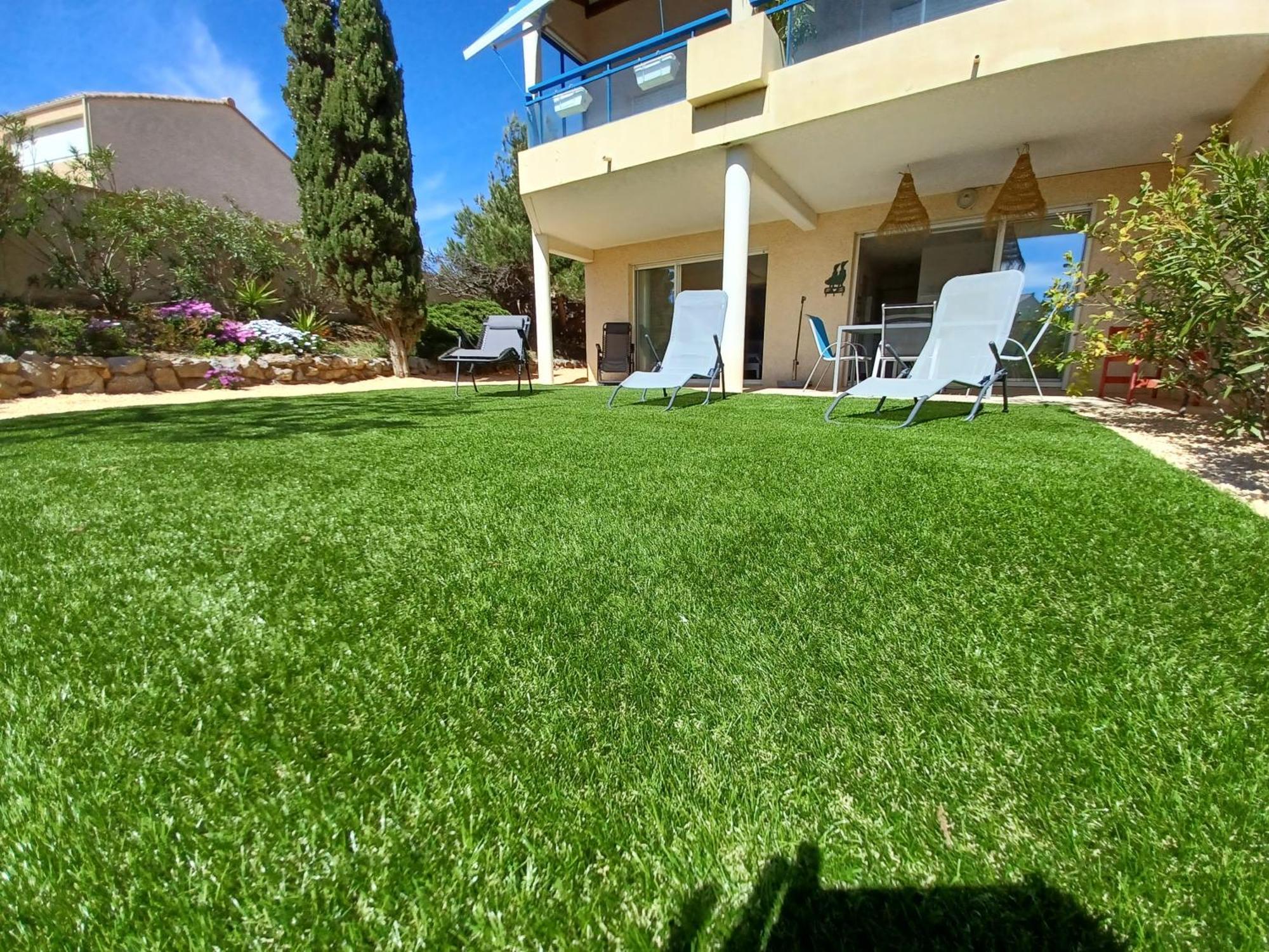 Plain-Pied Jardin 6 Personnes Clim Vue Mer Parking Wifi Terrasse Piscine Dans La Residence Saint-Pierre-la-Mer  Exteriör bild