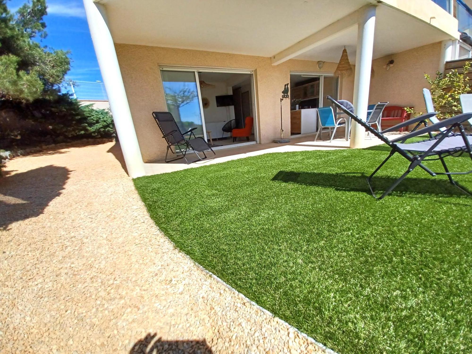 Plain-Pied Jardin 6 Personnes Clim Vue Mer Parking Wifi Terrasse Piscine Dans La Residence Saint-Pierre-la-Mer  Exteriör bild