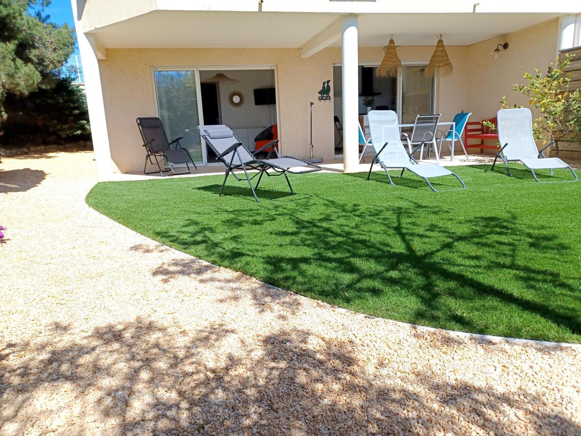 Plain-Pied Jardin 6 Personnes Clim Vue Mer Parking Wifi Terrasse Piscine Dans La Residence Saint-Pierre-la-Mer  Exteriör bild
